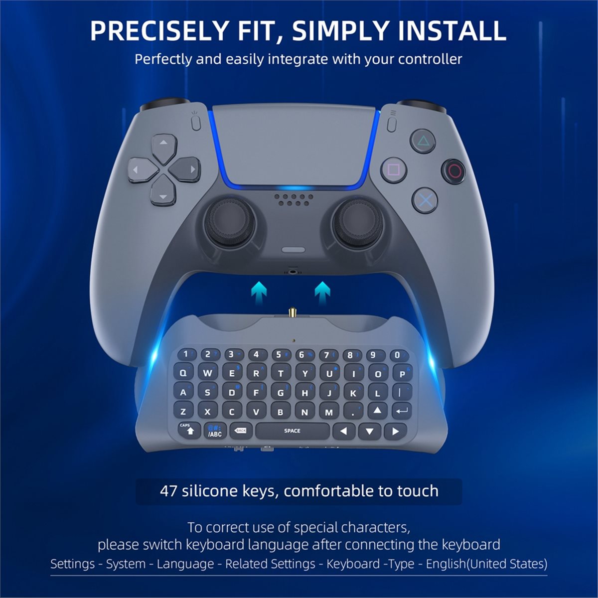 Gaming Keyboard Wireless - กู๊ดไอเดีย 3.5 มม.คีย์บอร์ดไร้สายสำหรับเล่นเกม 3.0 คอนโทรลเลอร์แพดสำหรับ PS5