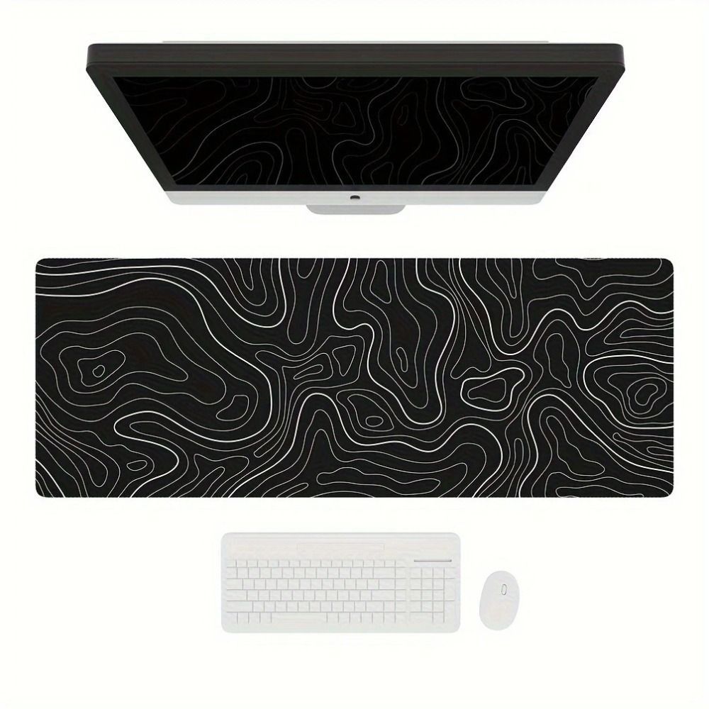 Gaming Keyboard Mouse - แผ่นรองเมาส์เกมมิ่งรูปทรงภูมิประเทศแบบมืออาชีพ แผ่นรองคีย์บอร์ดกันลื่น ทนทานต่อการสึกหรอ ใช้สำหรับโต๊ะทำงานในสำนักงาน