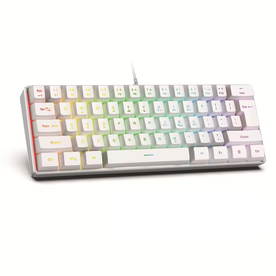 Gaming Keyboard E Yooso - 2026 ใหม่แบบพกพาคีย์บอร์ดแบบมีสายขนาดเล็ก K61 มินิคีย์บอร์ดแบบมีสาย 61 คีย์