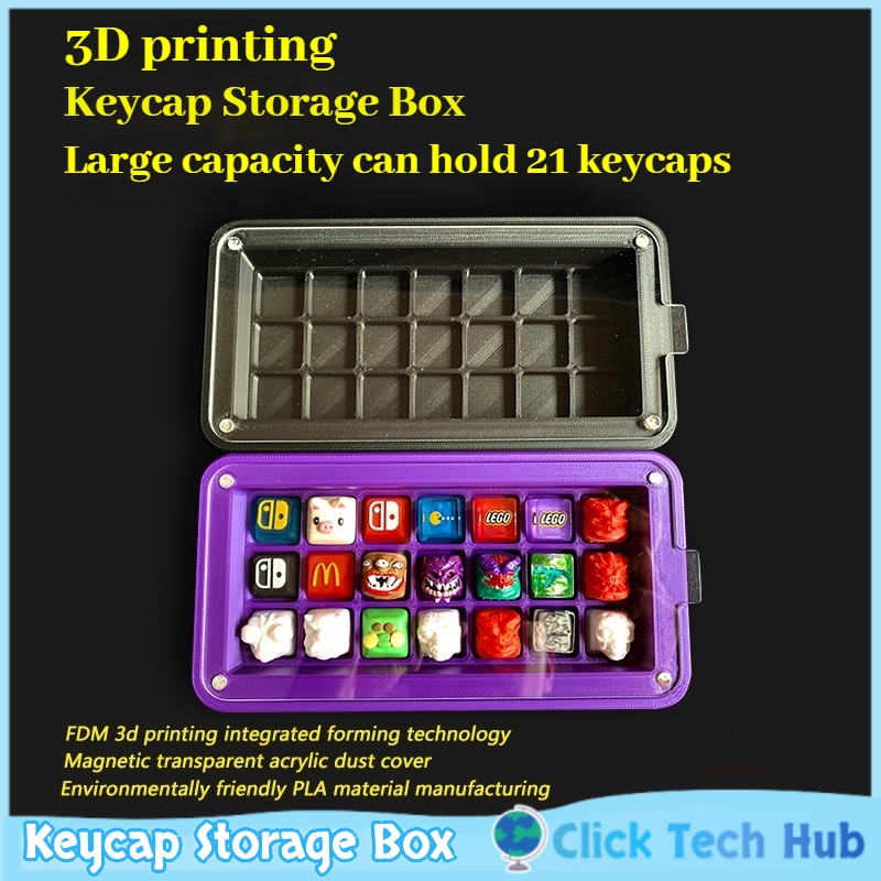 Mechanical Switch Tester - 3d พิมพ์ Keycap กล่องเก็บ Keycap 21key