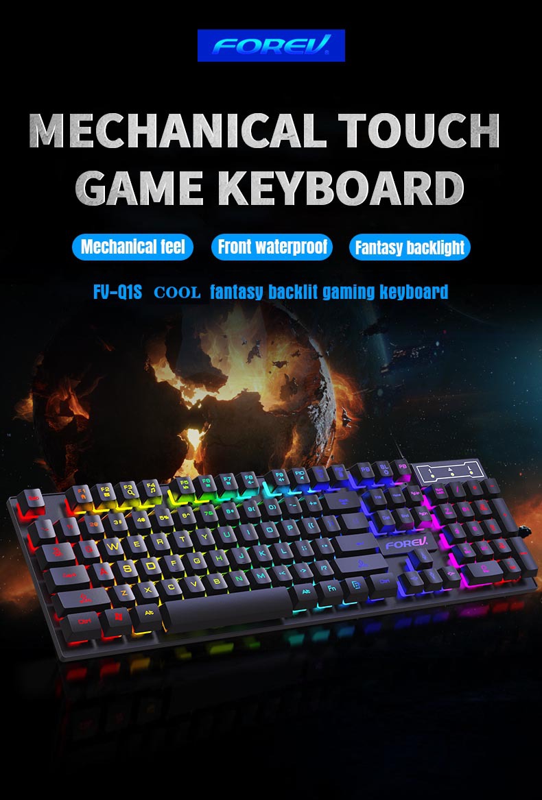 คีย์บอร์ดกลไกแบบมีไฟแบ็คไลท์ 1 - Keyboard Mouse Bundle Gaming บทวิจารณ์และราคา