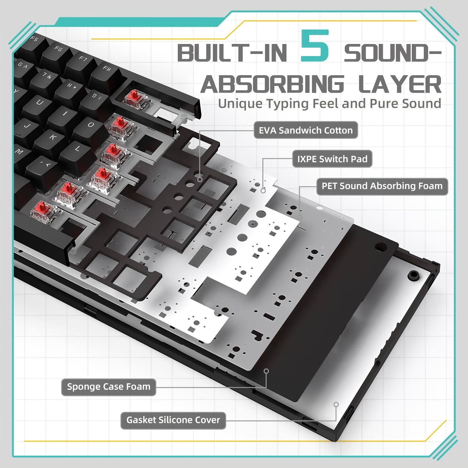 AJAZZ AK820 คีย์บอร์ดแบบมีสายพ - Gaming Keyboard E Yooso บทวิจารณ์และราคา