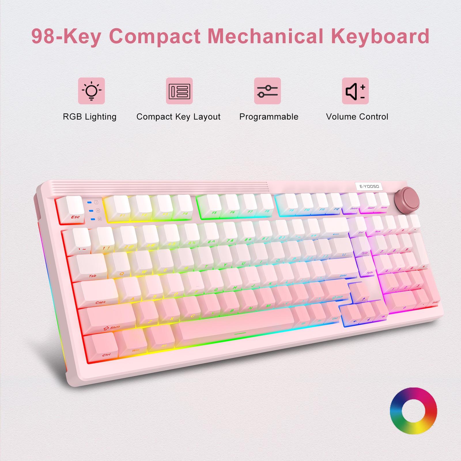 คีย์บอร์ดเกมมิ่งแบบมีสาย E-YOO - Gaming Keyboard E Yooso บทวิจารณ์และราคา