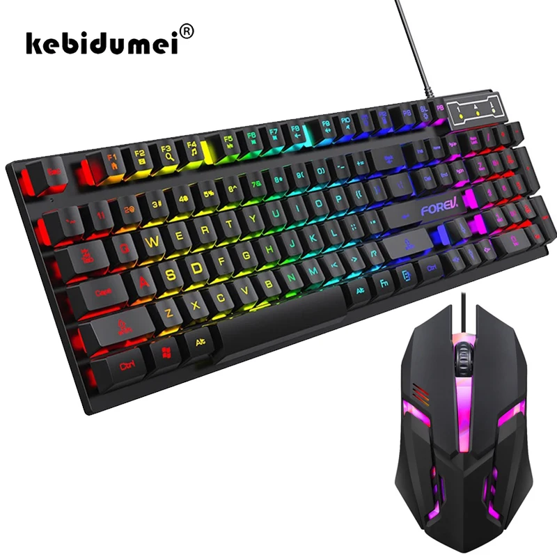 104 คีย์แบ็คไลท์คีย์บอร์ดแบบมี - Keyboard Mouse Bundle Gaming บทวิจารณ์และราคา
