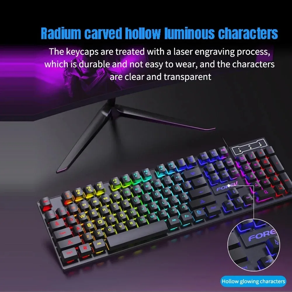 104 คีย์แบ็คไลท์คีย์บอร์ดแบบมี - Keyboard Mouse Bundle Gaming บทวิจารณ์และราคา