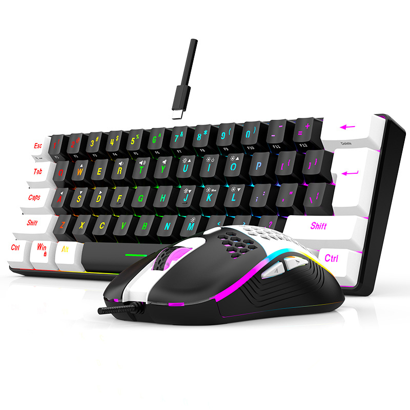ชุดคีย์บอร์ดและเมาส์ 60% RGB ส - Keyboard Mouse Bundle Gaming บทวิจารณ์และราคา