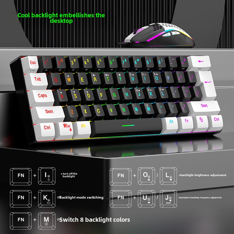 ชุดคีย์บอร์ดและเมาส์ 60% RGB ส - Keyboard Mouse Bundle Gaming บทวิจารณ์และราคา